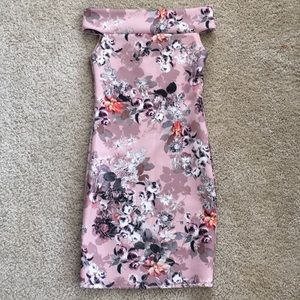 Sandra Floral Print Bardot Midi Dress